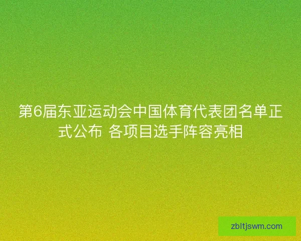 第6届东亚运动会中国体育代表团名单正式公布 各项目选手阵容亮相 第6届东亚运动会中国体育代表团名单正式公布 各项目选手阵容亮相